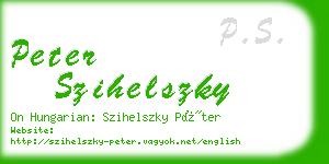 peter szihelszky business card